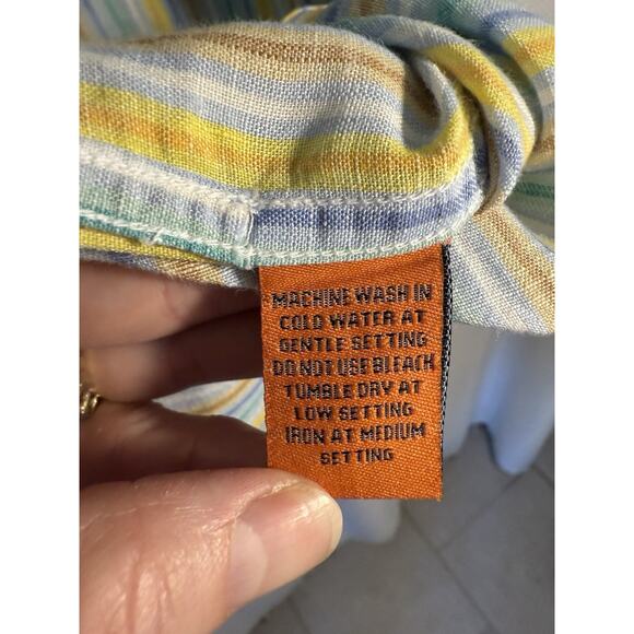 Sette Ponti 100% Linen XL‎ Men’s Shirt Sleeve Shirt FREE SHIPPING - Picture 7 of 8